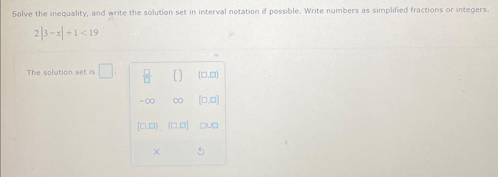 Solved Solve the inequality, and write the solution set in | Chegg.com