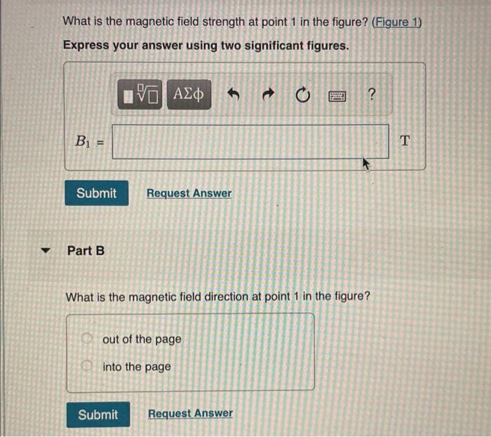 Solved What is the magnetic field strength at point 1 in the | Chegg.com