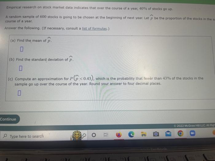 Solved Empirical Research On Stock Market Data Indicates | Chegg.com