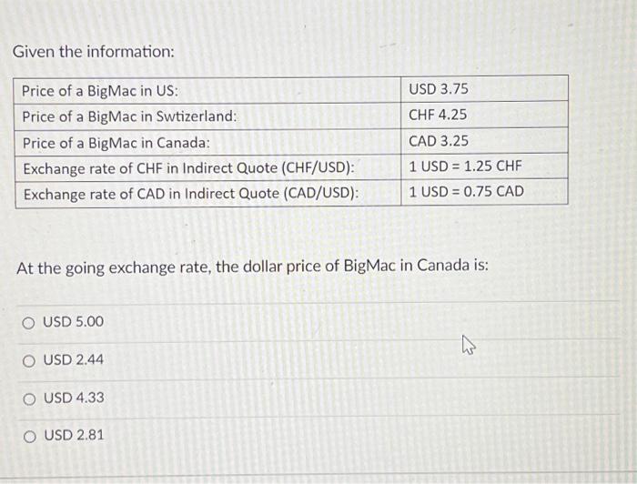 solved-given-the-information-usd-3-75-price-of-a-bigmac-in-chegg