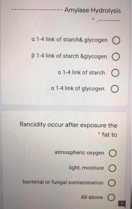 Solved Amylase Hydrolysis a 1-4 link of starch& glycogen O B | Chegg.com