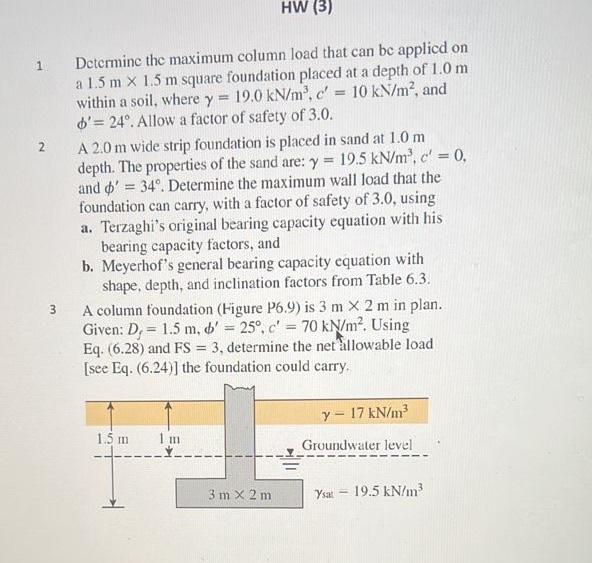 Solved 1. Determine the maximum column load that can be | Chegg.com