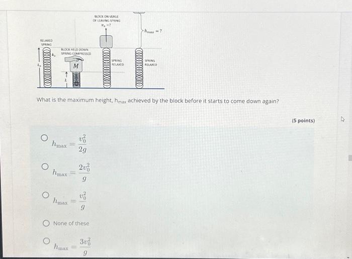 Solved What is the maximum height, hmax achieved by the | Chegg.com