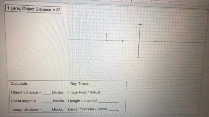 Solved 1 Lens, Object Distance = 21 Calculate: Ray Trace | Chegg.com