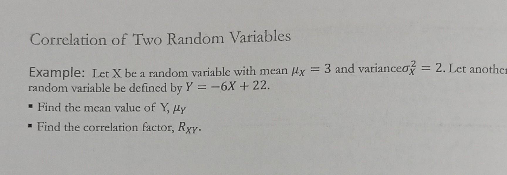 Solved Correlation of Two Random Variables - a Example: Let | Chegg.com