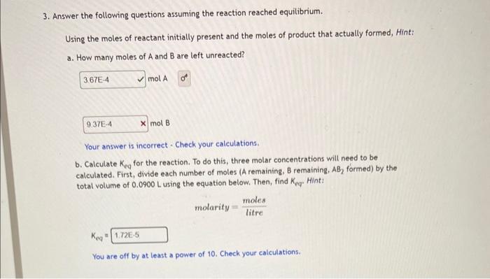 Solved Two Chemicals, A And B, React According To The | Chegg.com