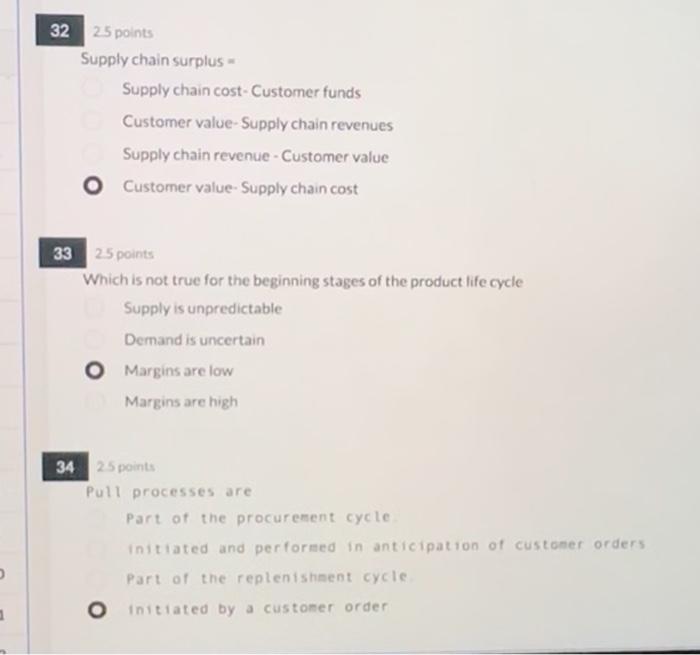 Solved 322.5 points Supply chain surplus = Supply chain
