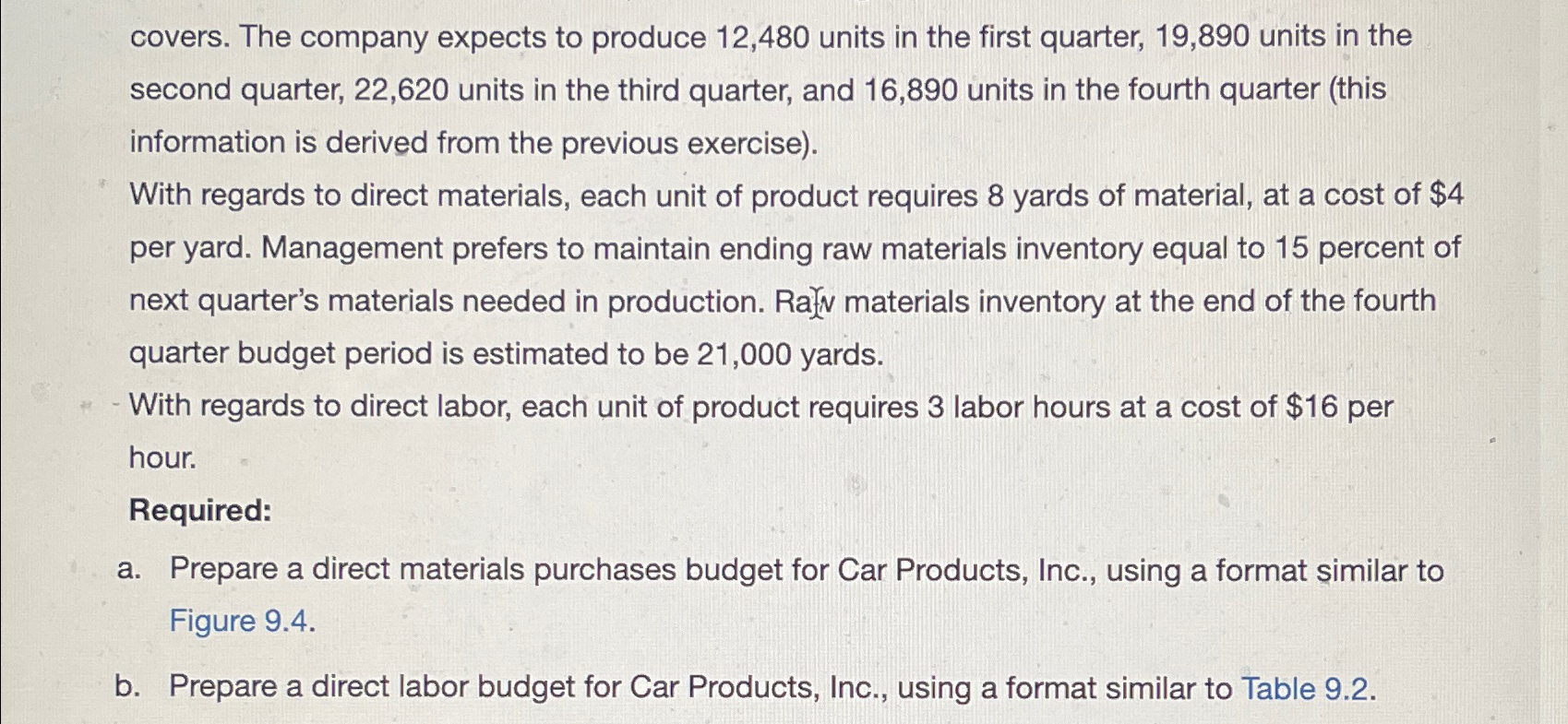 Solved covers. The company expects to produce 12,480 ﻿units | Chegg.com