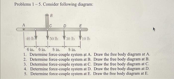 Solved Problems 1 - 5. Consider Following Diagram: B с D E | Chegg.com