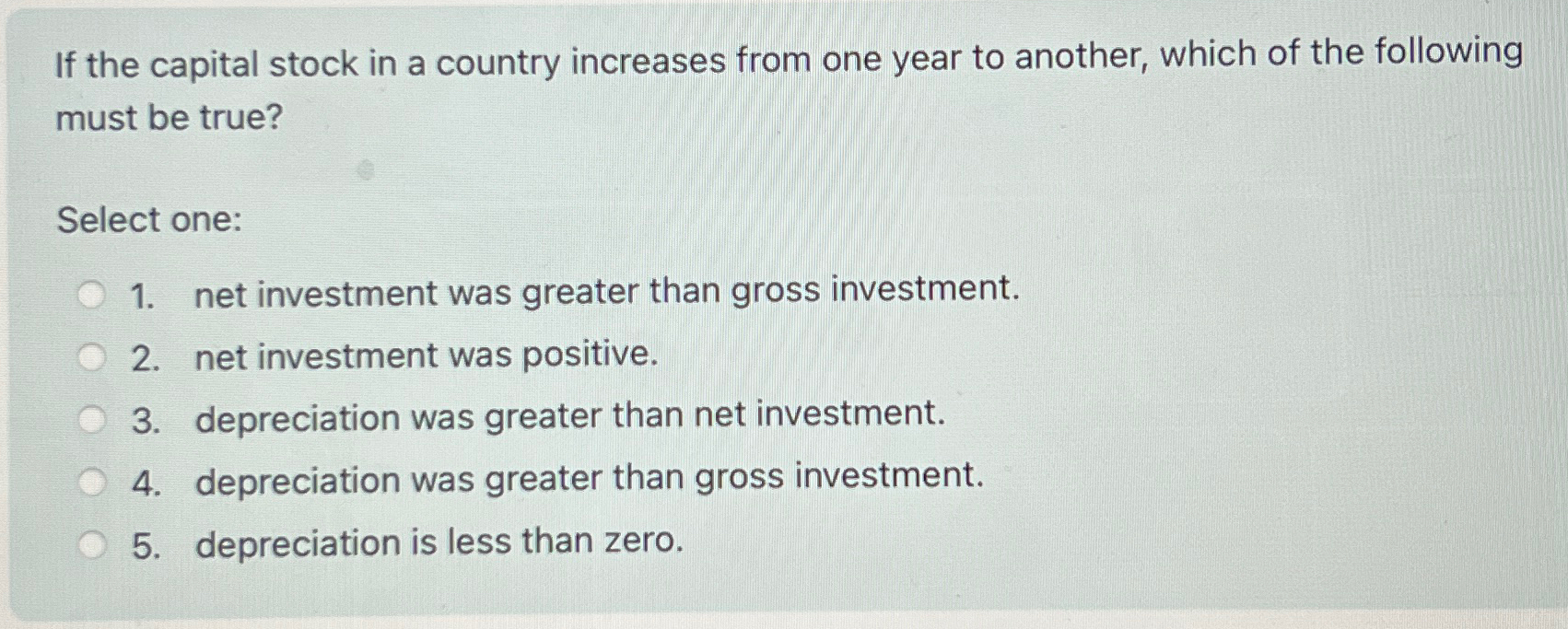 Solved If the capital stock in a country increases from one | Chegg.com