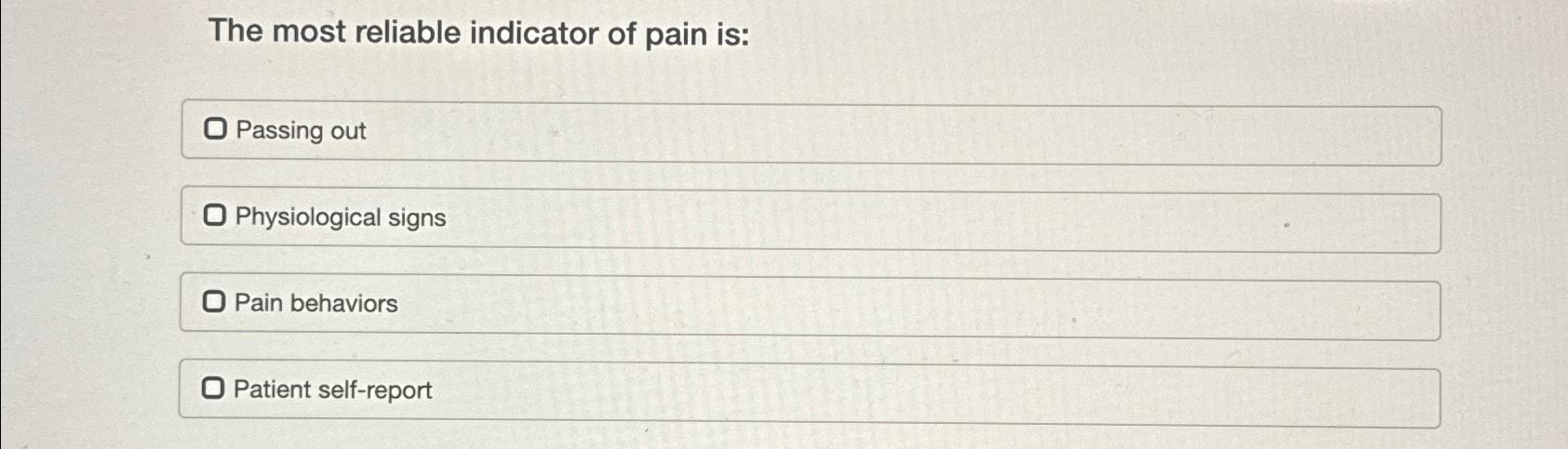 Most Reliable Indicator Of Pain