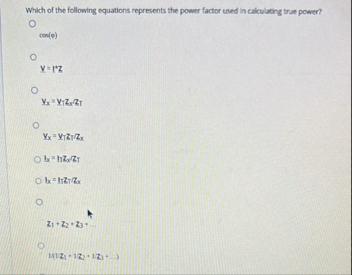 Solved Which of the following equations represents the power | Chegg.com