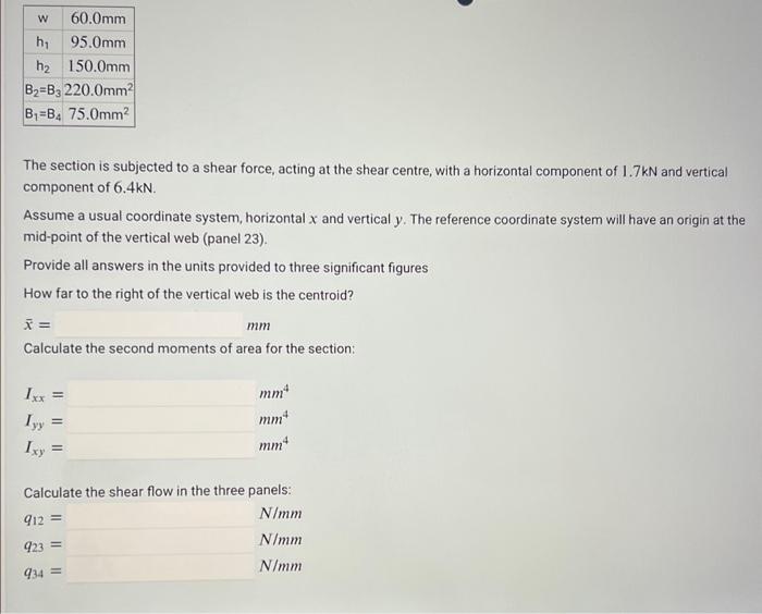 Solved A symmetric open section is shown below. It has been | Chegg.com
