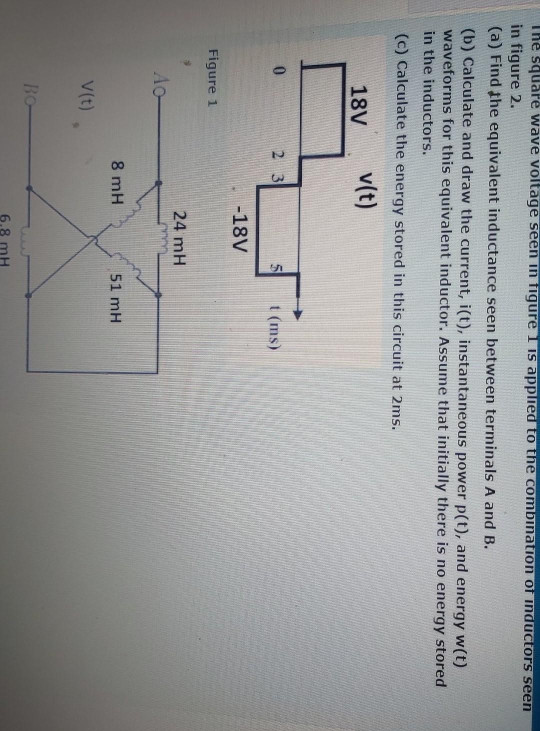 Solved The square wave voltage seen in figure 1 is applied | Chegg.com