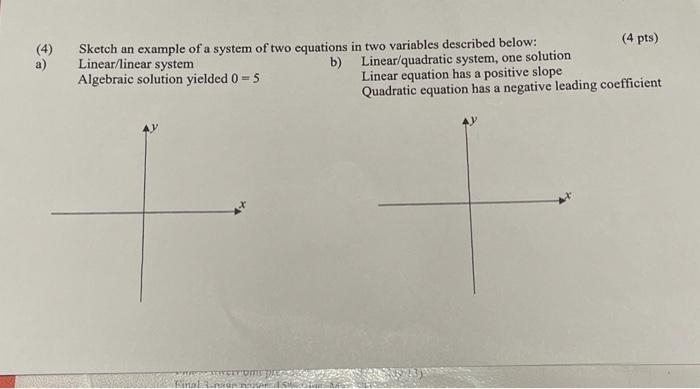 Solved (4) Sketch an example of a system of two equations in | Chegg.com