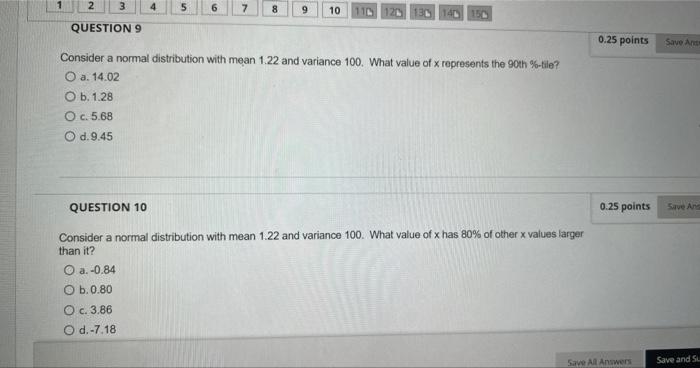 Solved Consider a normal distribution with mean 1.22 and | Chegg.com