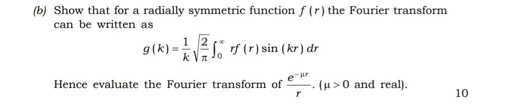 Solved (b) Show that for a radially symmetric function f (r) | Chegg.com