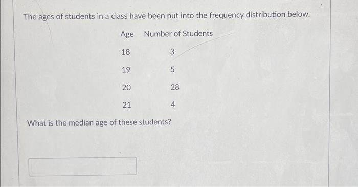 Solved The ages of students in a class have been put into | Chegg.com