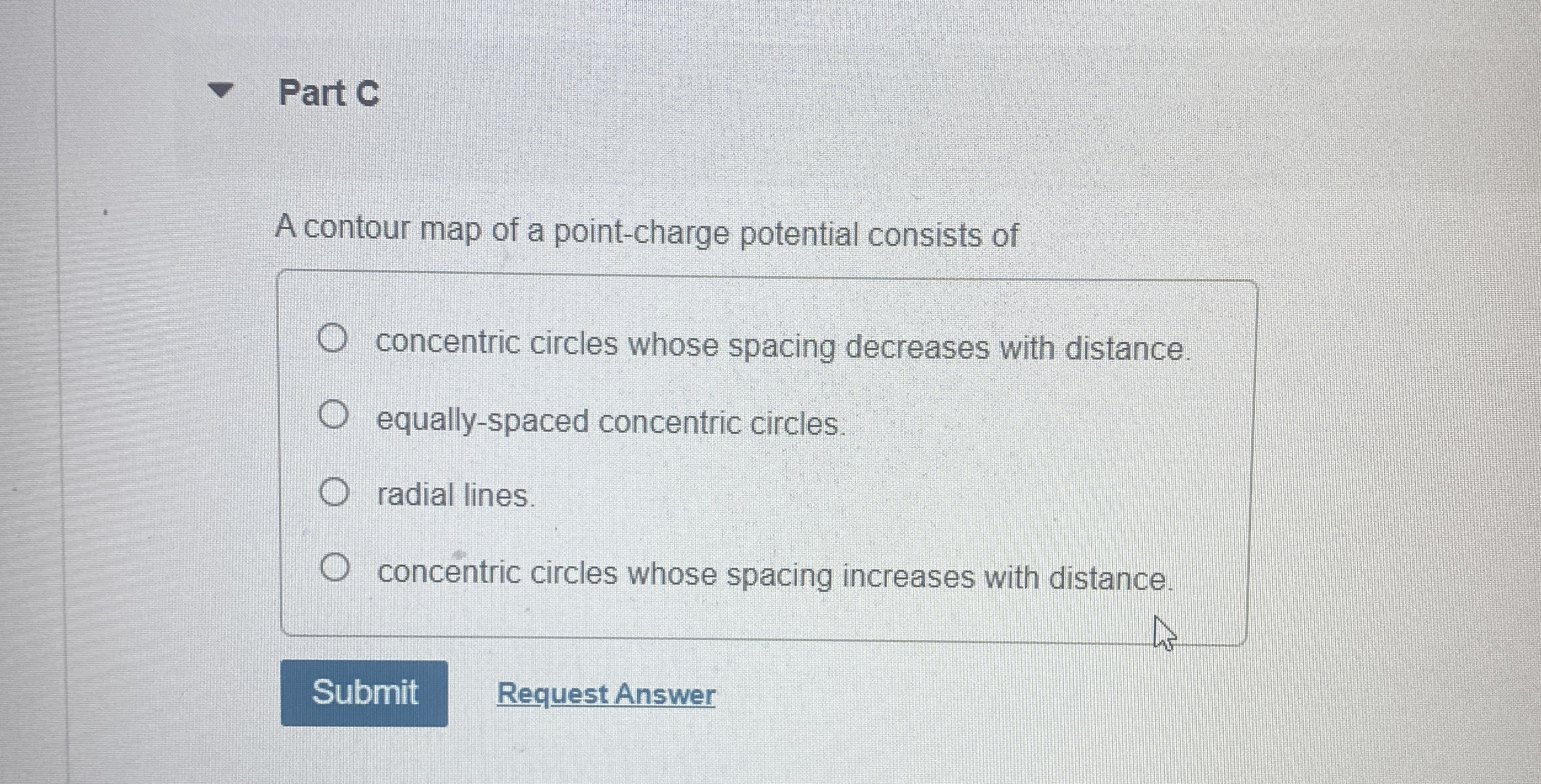 Solved Part CA contour map of a point-charge potential | Chegg.com