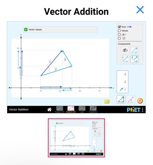 Vector Addition Х Vector Values Sum Values OOO 排。 | Chegg.com
