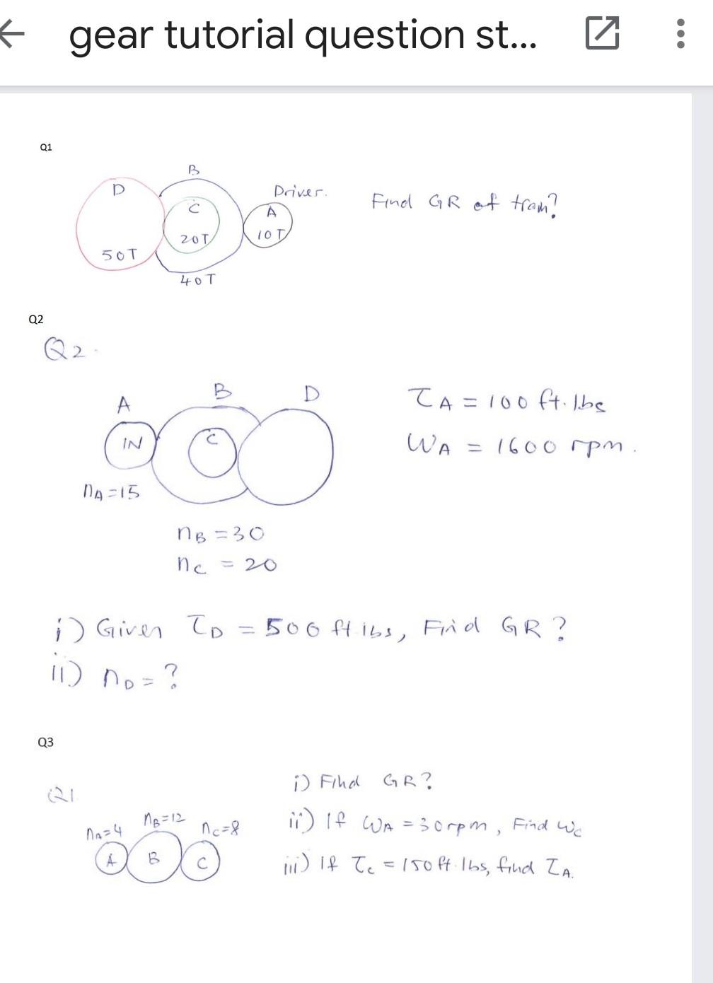 Solved gear tutorial question st... 7 01 B В p Driver. с | Chegg.com
