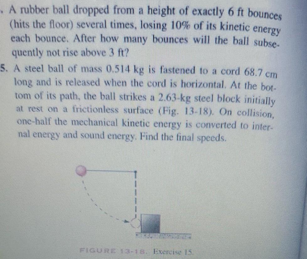 Solved energy . A rubber ball dropped from a height of