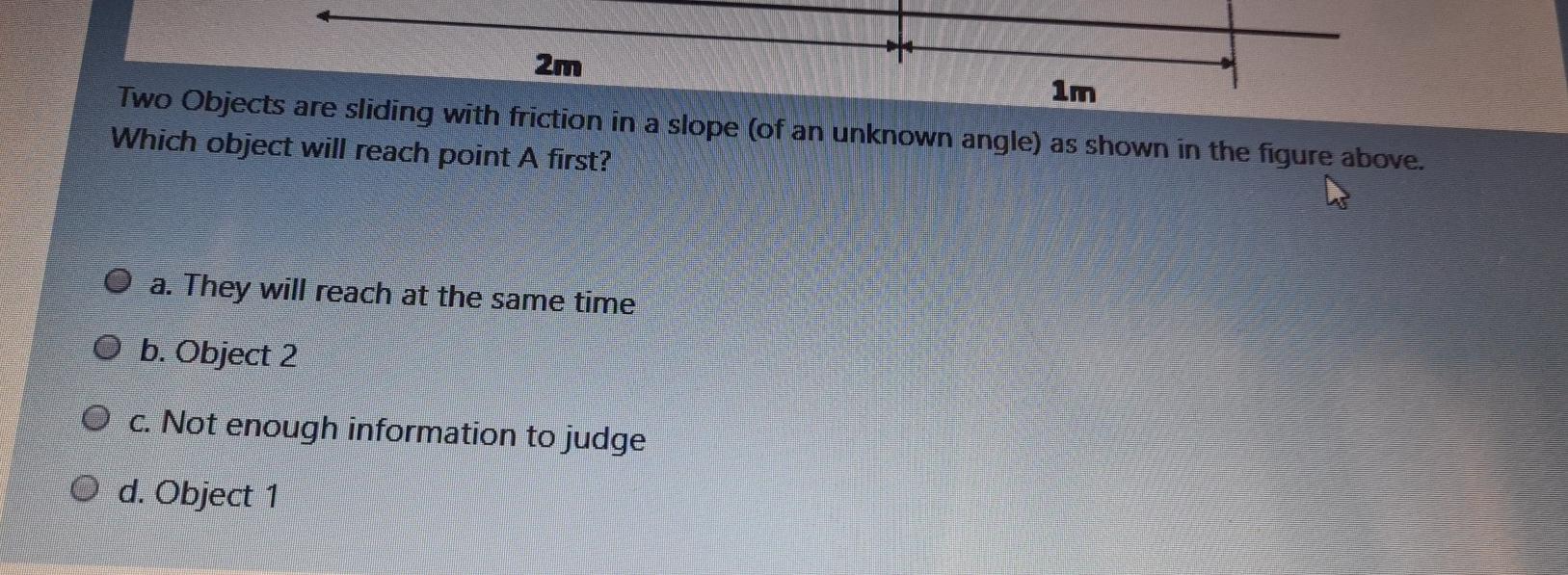 Solved Object 2 m2 = 5kg Object 1 m1 = 1199 M=?? А a =?? 2m | Chegg.com