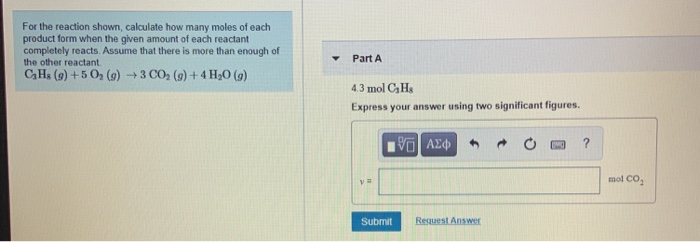 Solved For the reaction shown, calculate how many moles of | Chegg.com
