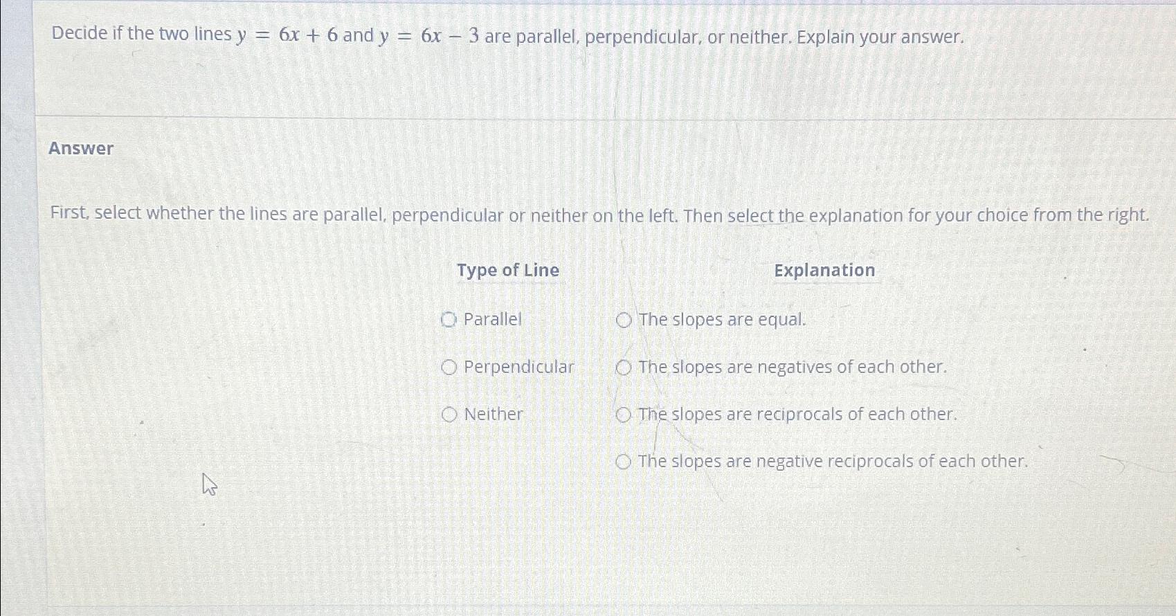 solved-decide-if-the-two-lines-y-6x-6-and-y-6x-3-are-chegg