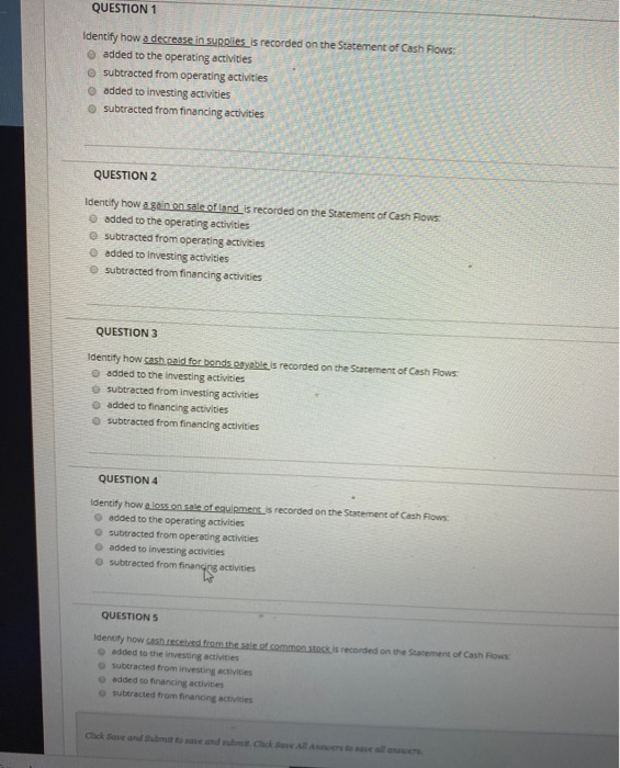 Solved QUESTION 1 Identify how a decrease in supplies is | Chegg.com