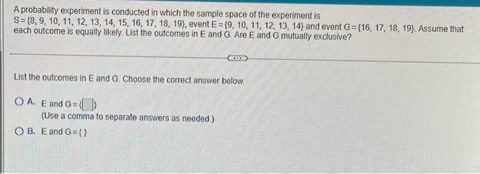 Solved A probability experiment is conducted in which the | Chegg.com