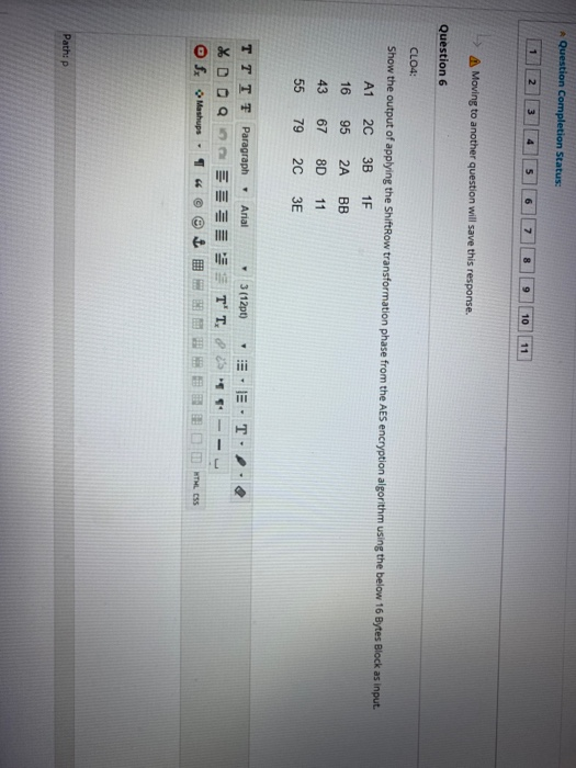 Solved Question Completion Status: 1 2 w 4 N 8 9 10 11 | Chegg.com