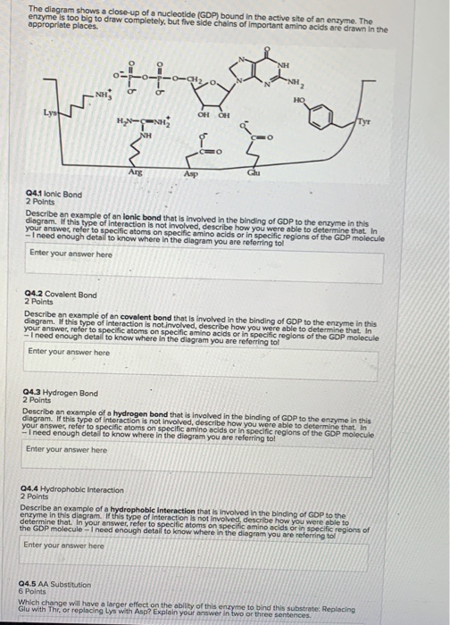 The diagram shows a close-up of a nucleotide (GDP) | Chegg.com