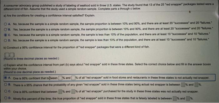 Solved A Consumer Advocacy Group Published A Study Of | Chegg.com