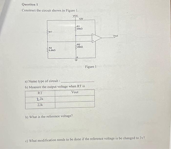 Solved Construct The Circuit Shown In Figure 1. Figure 1 A) | Chegg.com