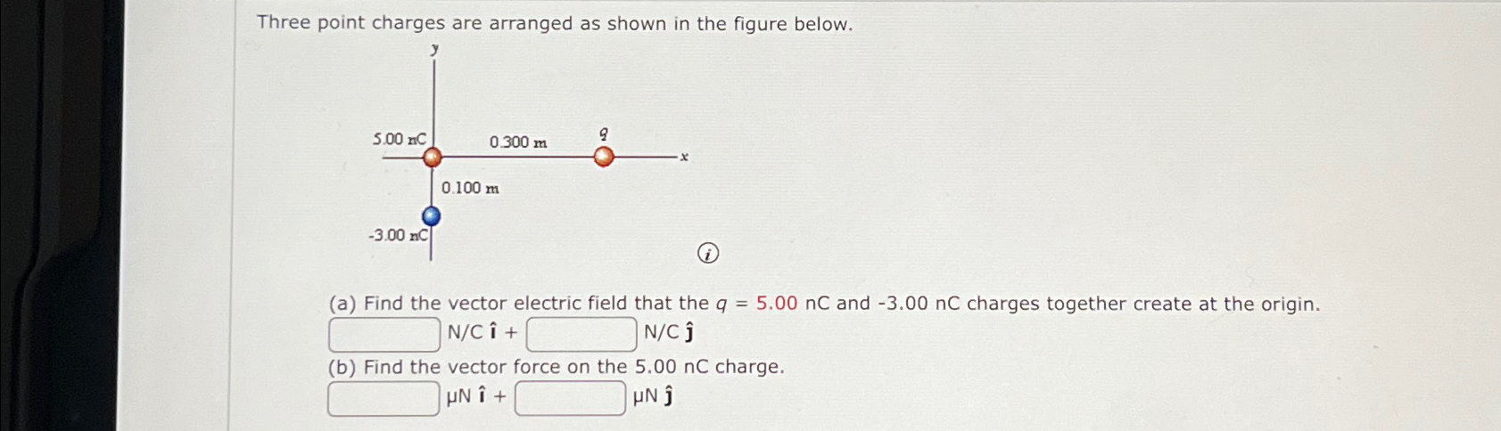Solved Three point charges are arranged as shown in the | Chegg.com