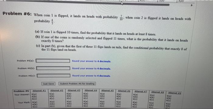 solved-oblem-6-when-coin-1-is-flipped-it-lands-on-heads-chegg