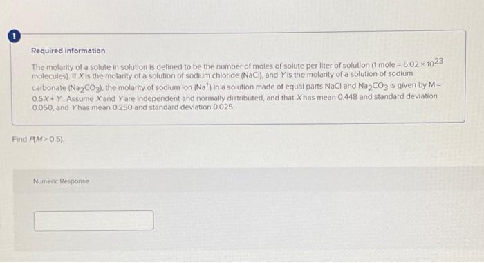 Solved Required Information The Molarity Of A Solute In