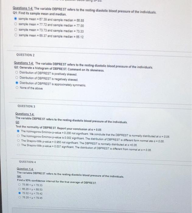 Solved The datafile BP SA/ contains blood pressure readings | Chegg.com