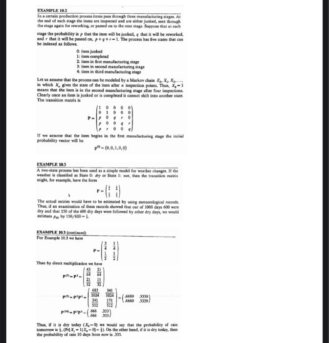 Solved EXAMPLE 10.2 In a certain production process items | Chegg.com