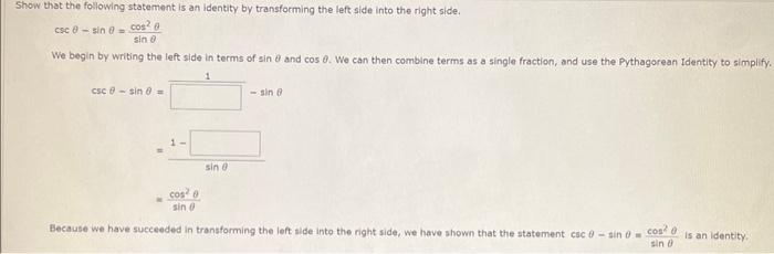 Prove that cos theta sin theta - frac{{cos left( {90^circ - theta }  right)cos left( {90^circ - theta } right)cos theta }}{{sec left( {90^circ -  theta } right)}} - frac{{sin left( {90^circ 