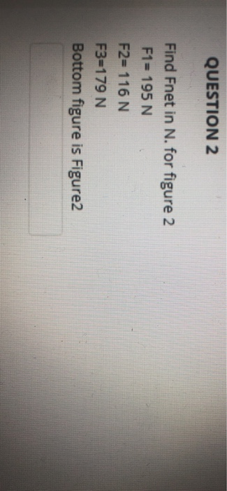 Solved -45 $ 30° F: F Figure 2 QUESTION 2 Find Fnet in N. | Chegg.com