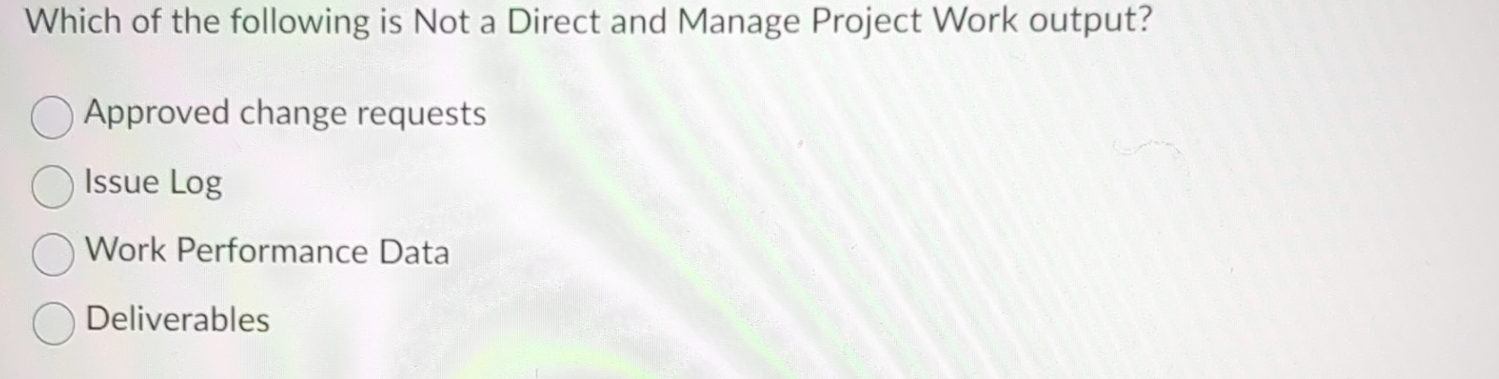 Solved Which of the following is Not a Direct and Manage | Chegg.com