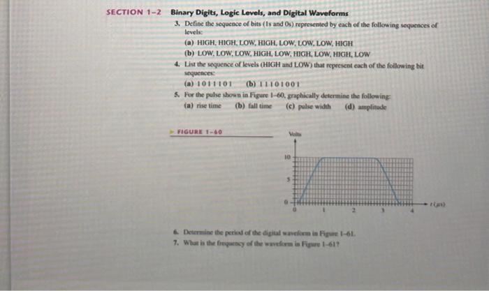 Solved SECTION 1-2 Binary Digits, Logic Levels, And Digital | Chegg.com