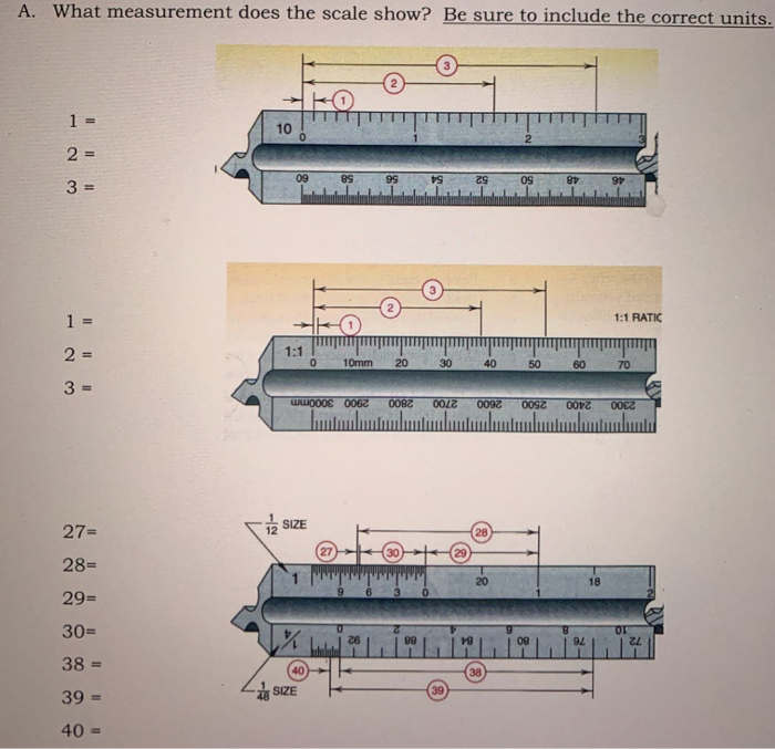 Solved A What Measurement Does The Scale Show Be Sure T Chegg Com
