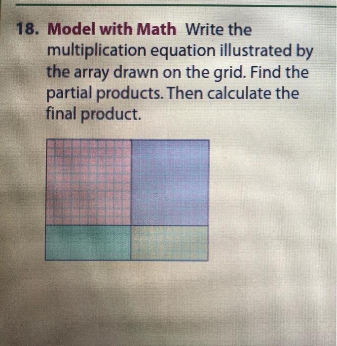 Solved 18. Model with Math Write the multiplication equation | Chegg.com