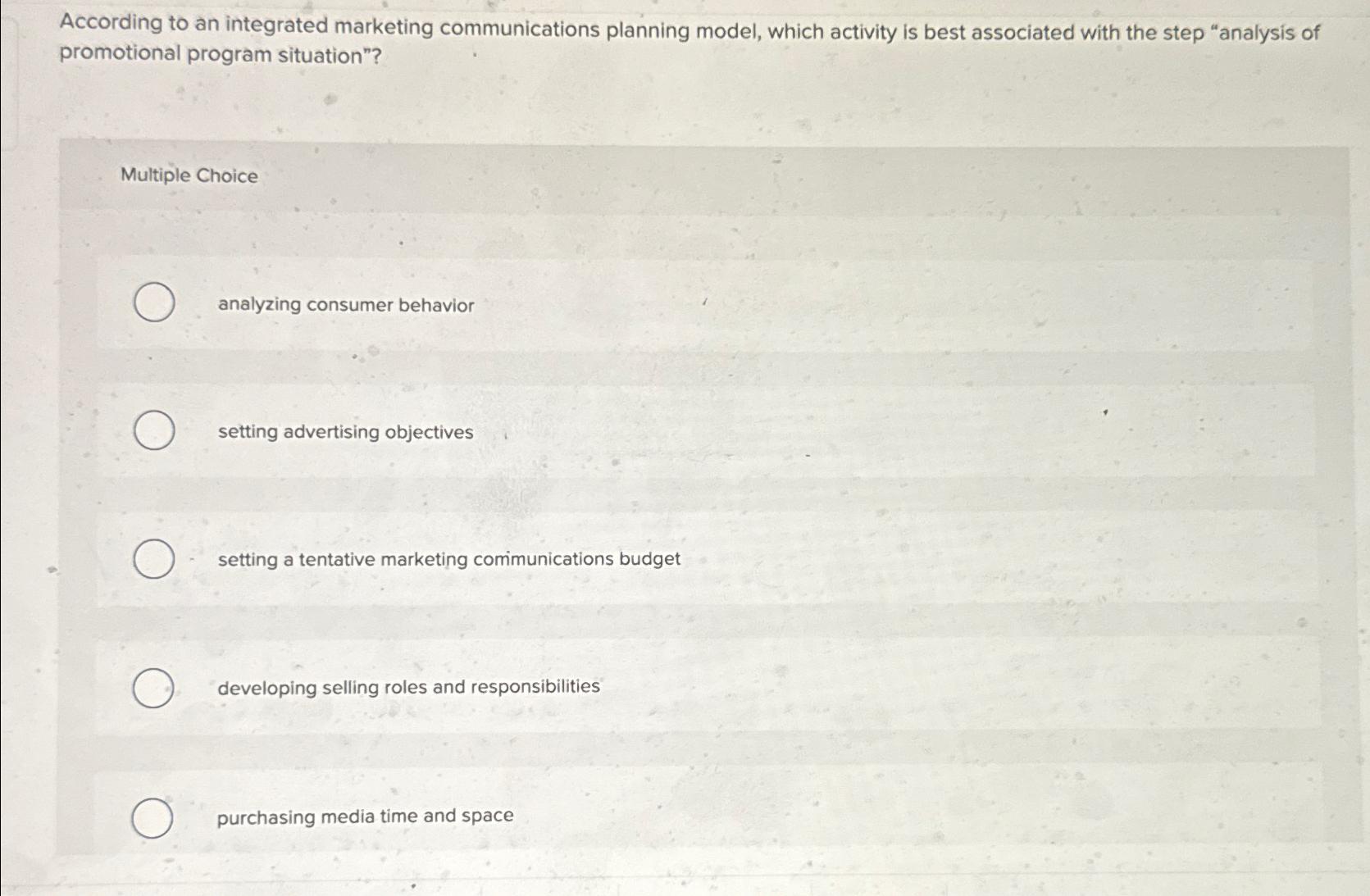 Solved According to an integrated marketing communications | Chegg.com
