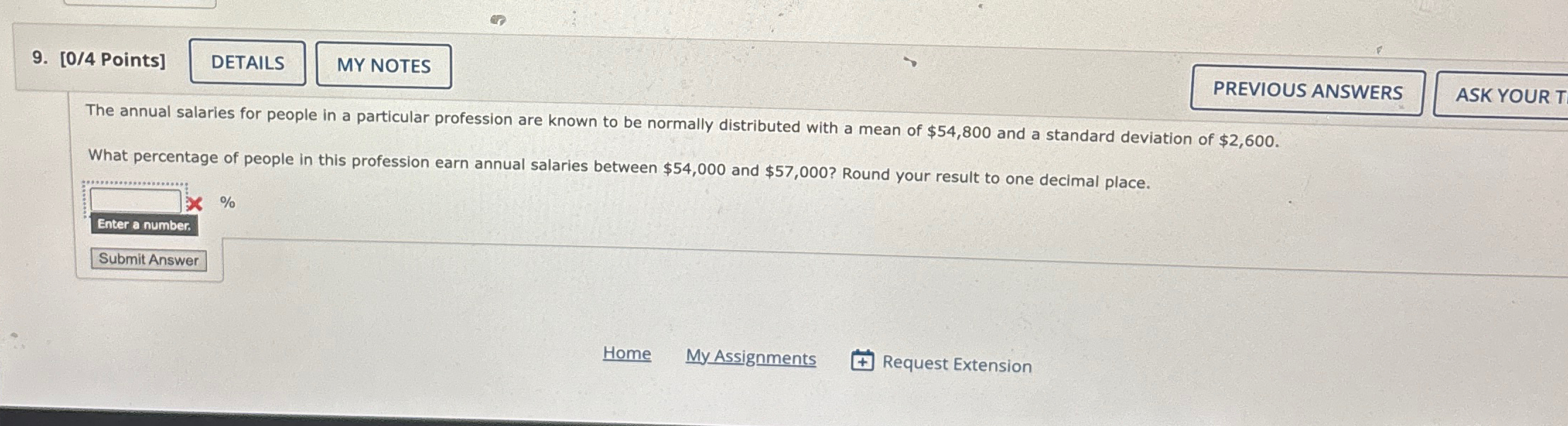 Solved [0/4 ﻿Points]The annual salaries for people in a | Chegg.com