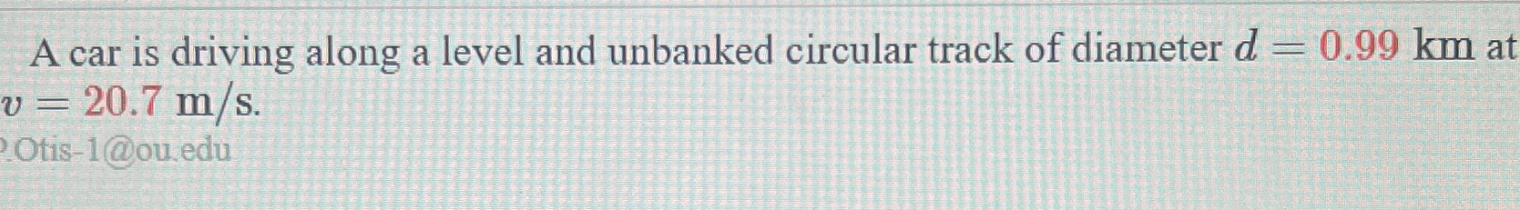 Solved A car is driving along a level and unbanked circular | Chegg.com