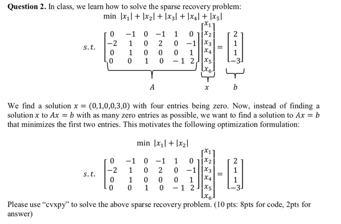 Solved import cvxpy as cp import numpy as np ##define the | Chegg.com